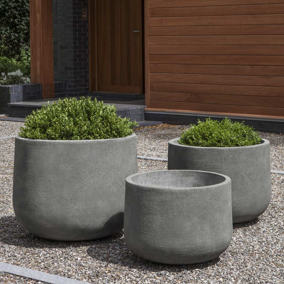 Tribeca Planters (p 763, P 762, P 761) Cast Stone In Greystone